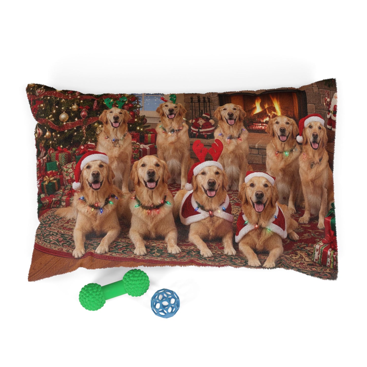 Golden Retrievers Holiday Portrait Pet Bed