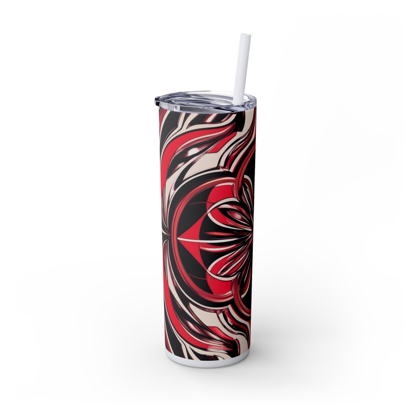 Optical Illusion Skinny Tumbler with Straw, 20oz