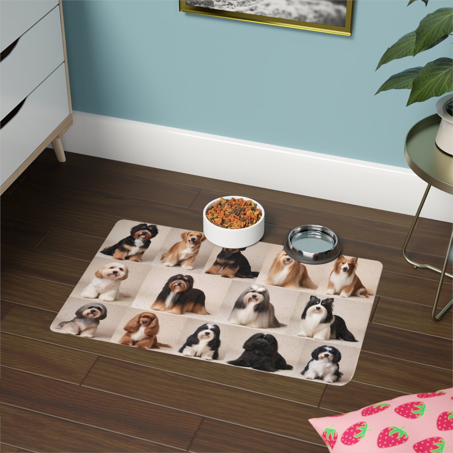 Pet Food Mat (12x18) - Longhaired Dogs