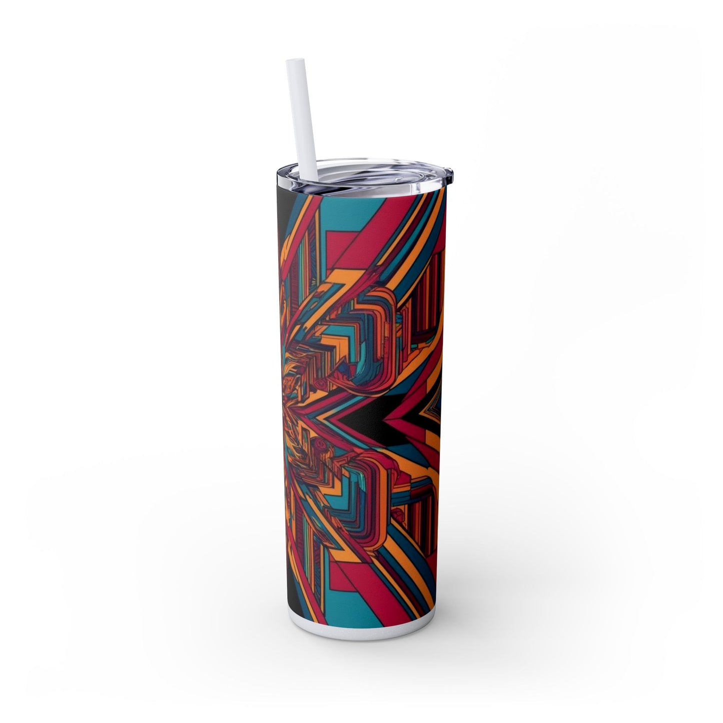 Optical Illusion Skinny Tumbler with Straw, 20oz