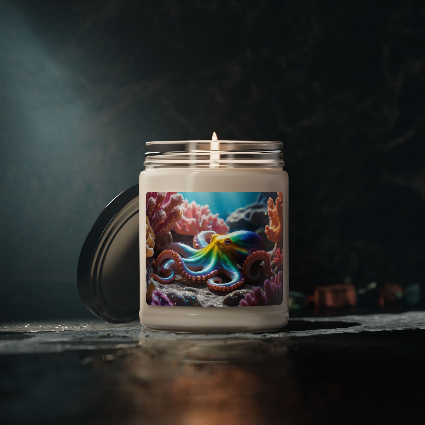 Octopus in Coral- Scented Soy Candle, 9oz