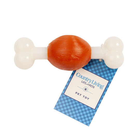 Country Living TPR & Nylon Bone Dog Chew Toy - Beef-Flavored, Ideal for Small Dogs