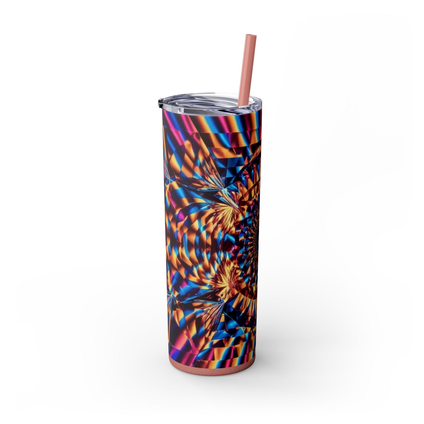 Optical Illusion Skinny Tumbler with Straw, 20oz