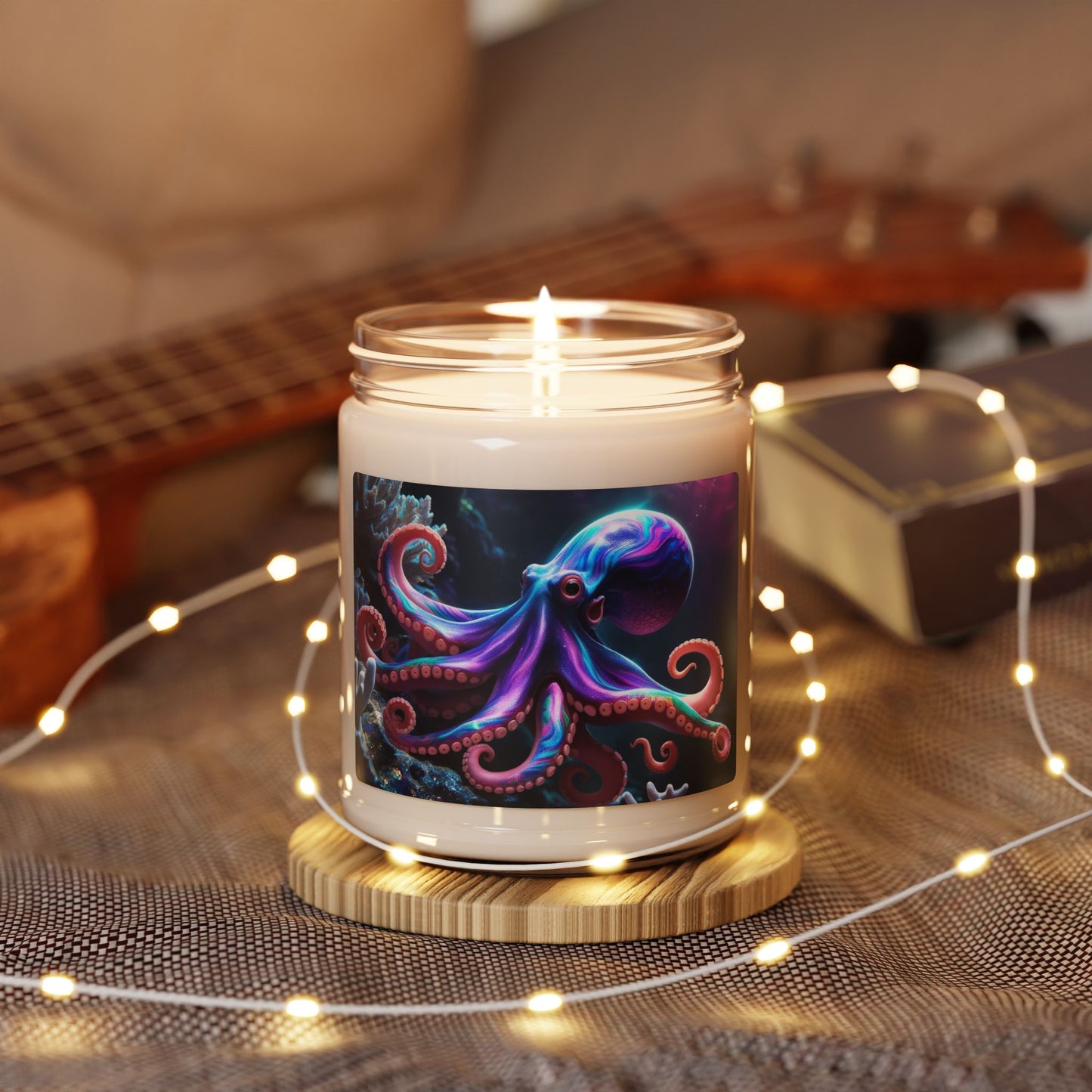 Octopus in Coral- Scented Soy Candle, 9oz