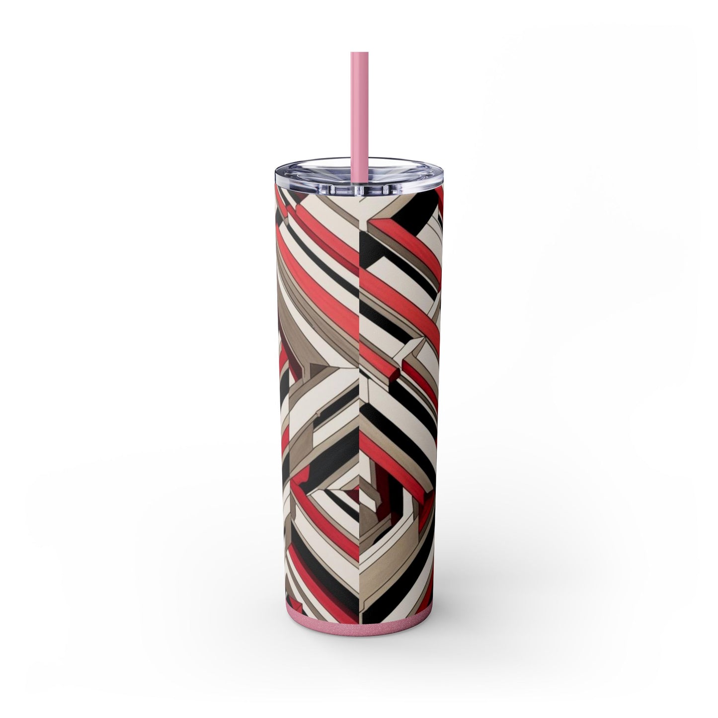 Optical Illusion Skinny Tumbler with Straw, 20oz