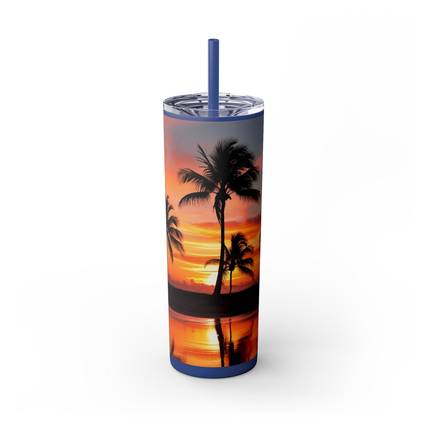 Brilliant Sunrise Skinny Tumbler with Straw, 20oz