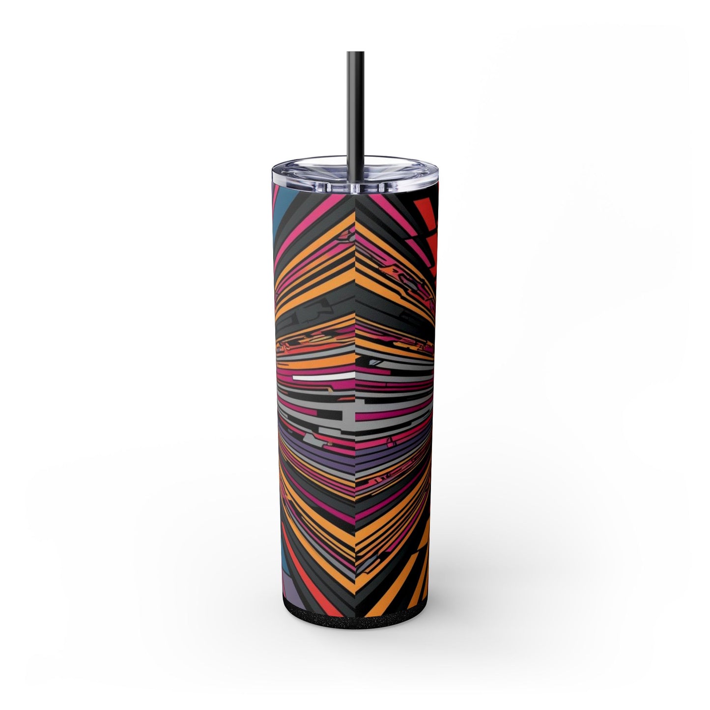 Optical Illusion Skinny Tumbler with Straw, 20oz