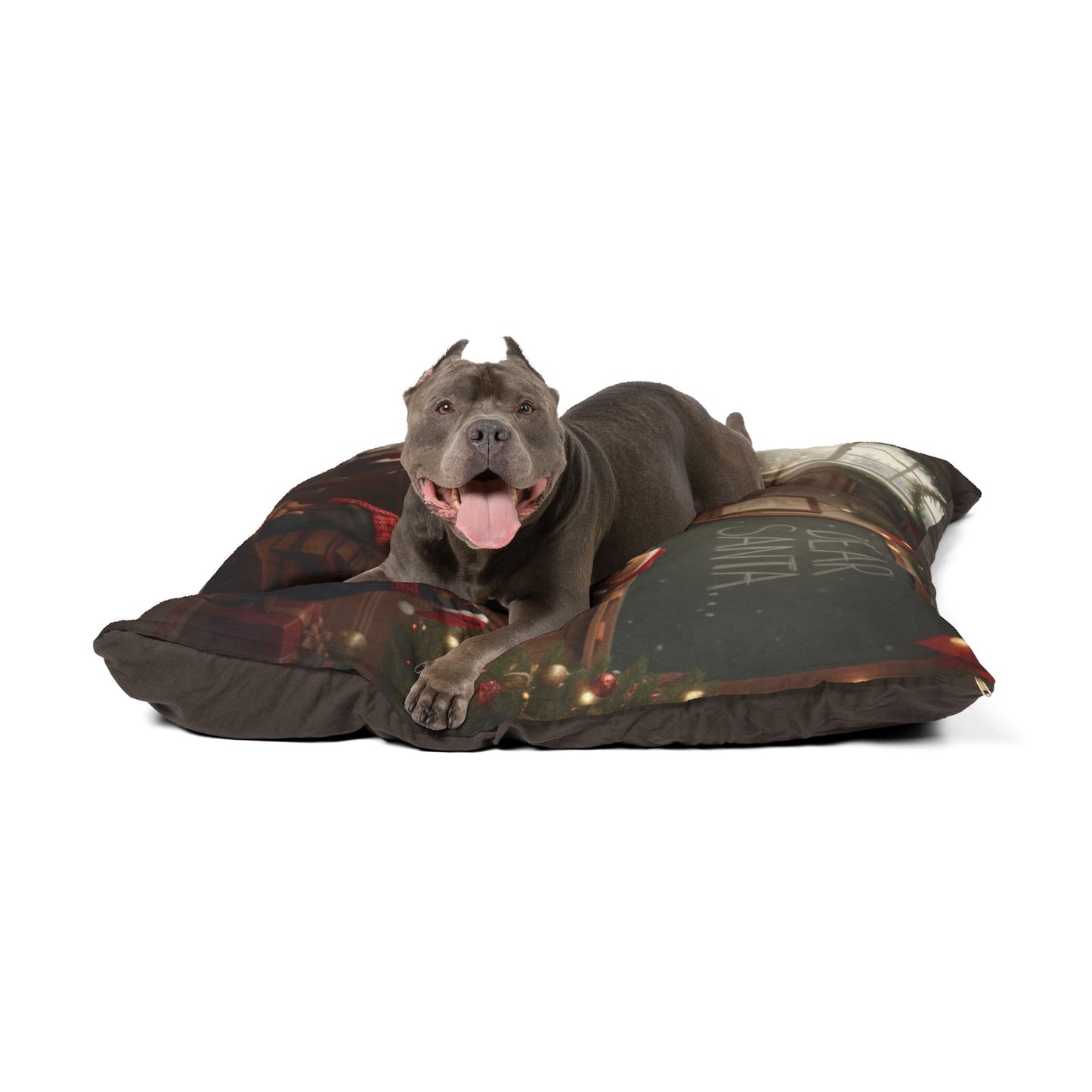 Holiday Puppies Writing a 'Dear Santa' Letter Pet Bed