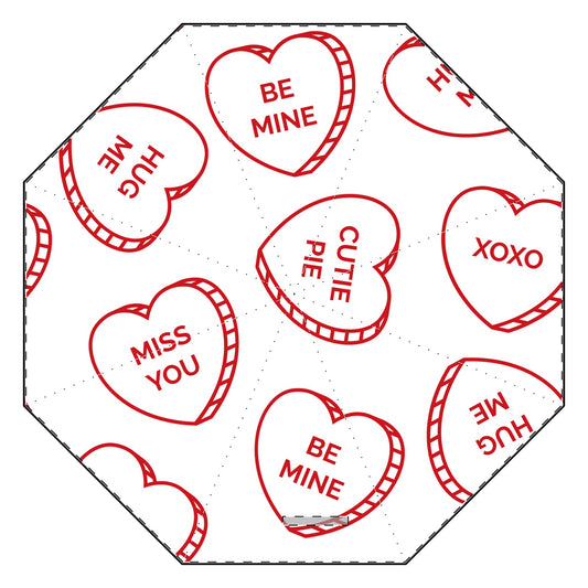Candy Hearts Semi-Automatic Foldable Umbrella