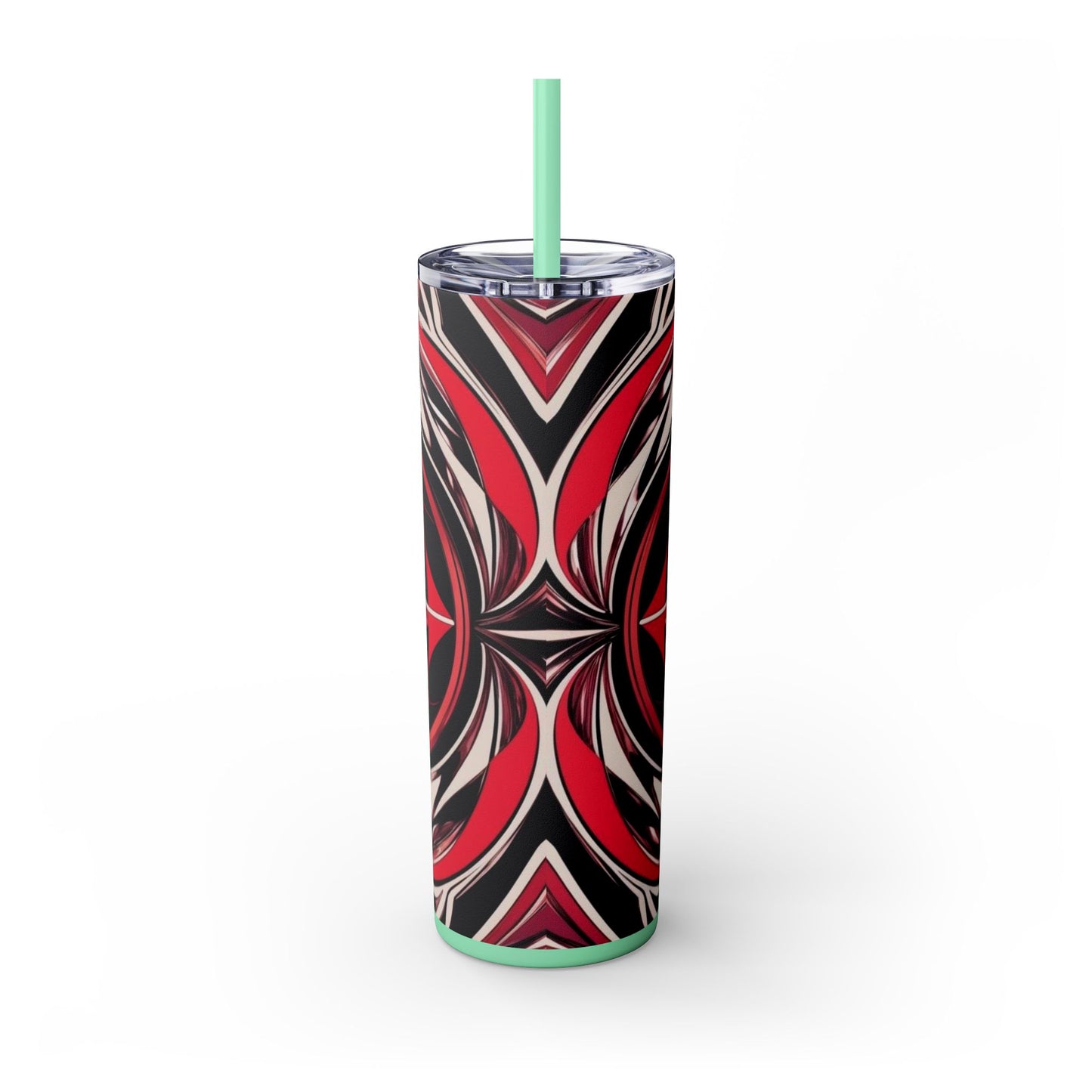 Optical Illusion Skinny Tumbler with Straw, 20oz