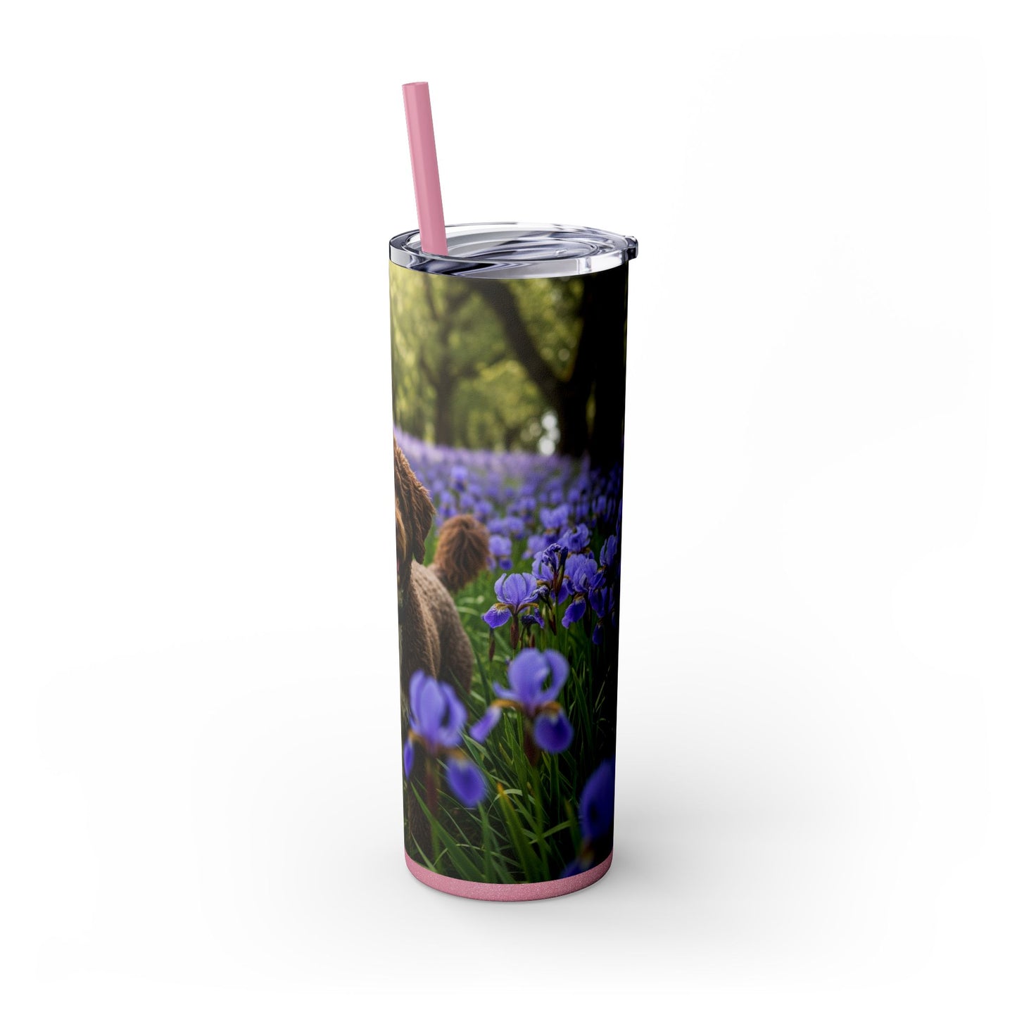 Portuguese Water Dog Skinny Tumbler with Straw, 20oz