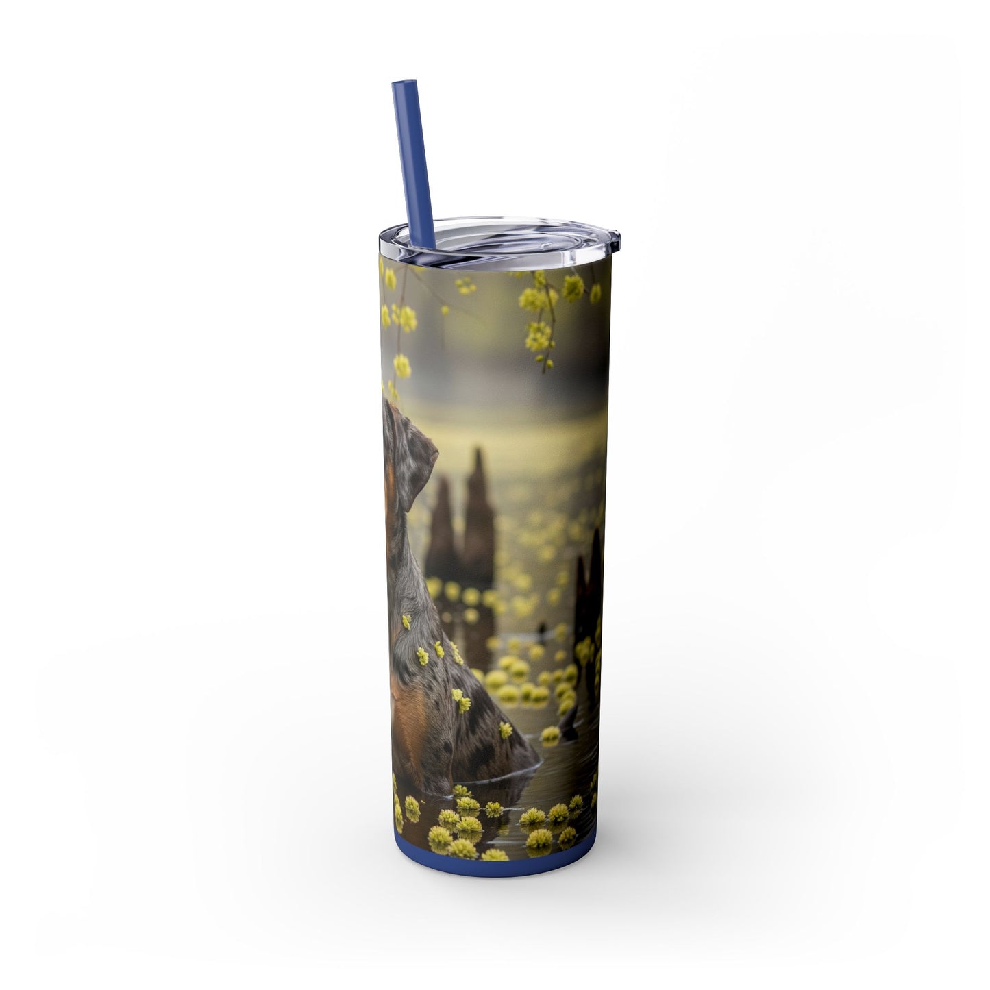 Catahoula Leopard Dog Skinny Tumbler with Straw, 20oz