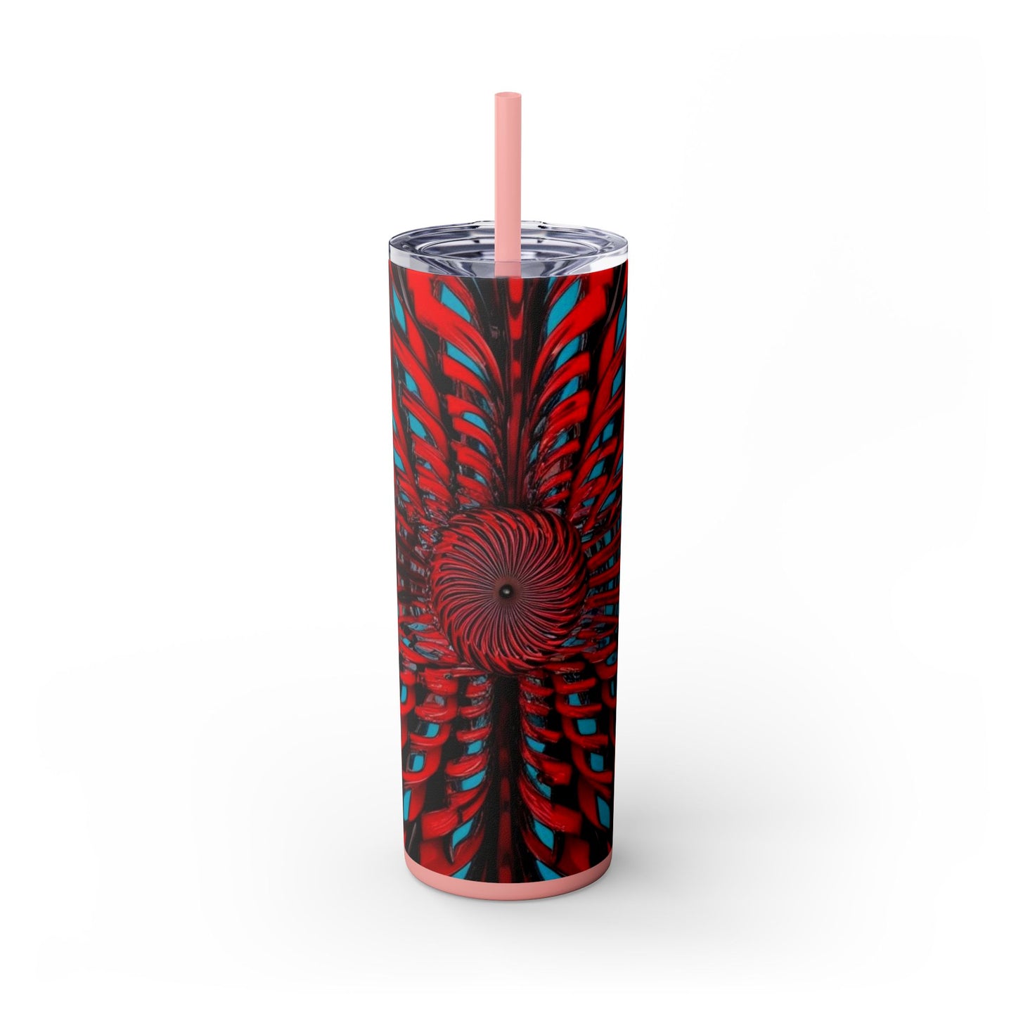 Optical Illusion Skinny Tumbler with Straw, 20oz
