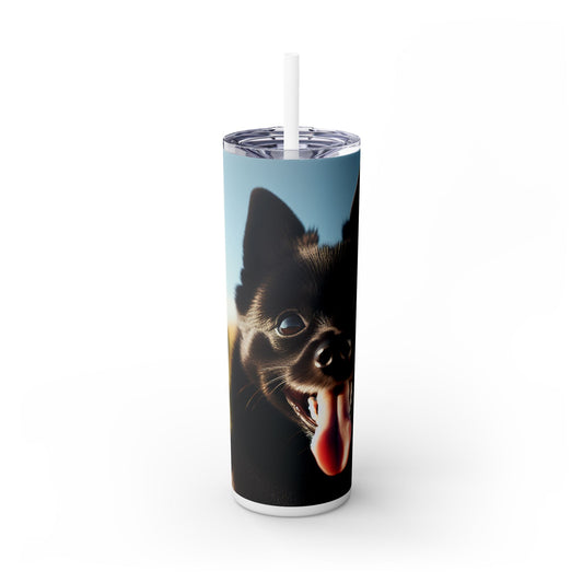 Schipperke Skinny Tumbler with Straw, 20oz