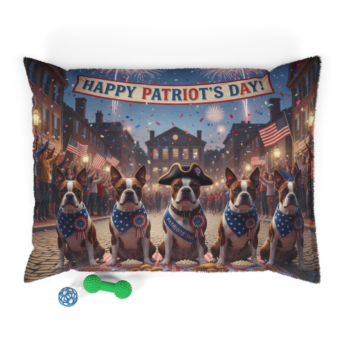 Patriot's Day Patriotic Dogs Pet Bed