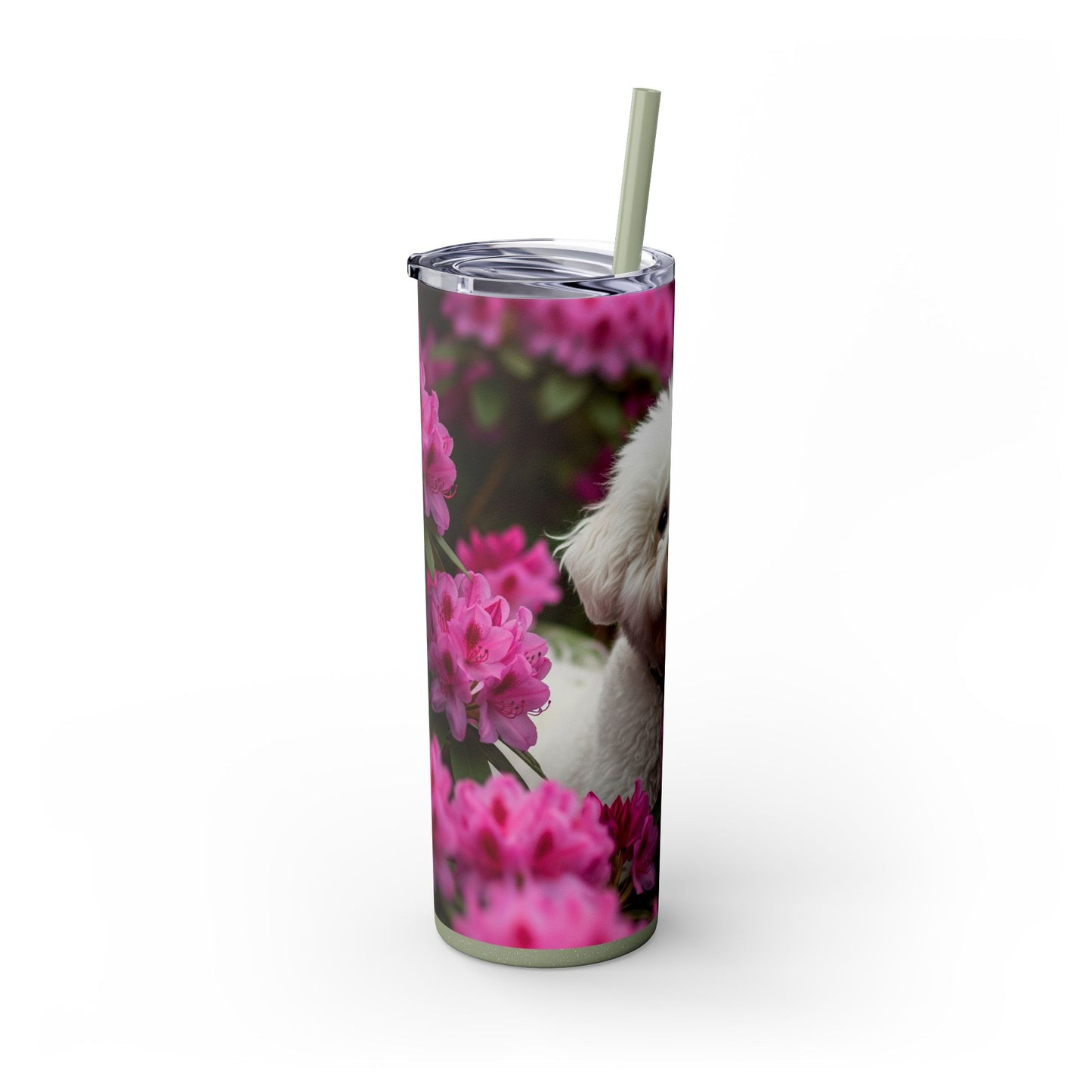 Bichon Frise Tumbler with Straw, 20oz