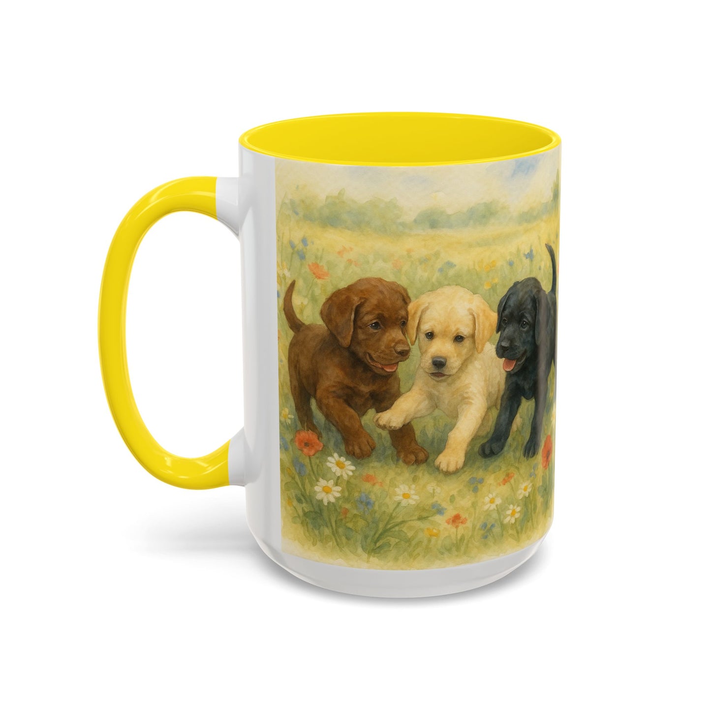 Labrador Retriever puppies Accent Mug – Ceramic Coffee Cup