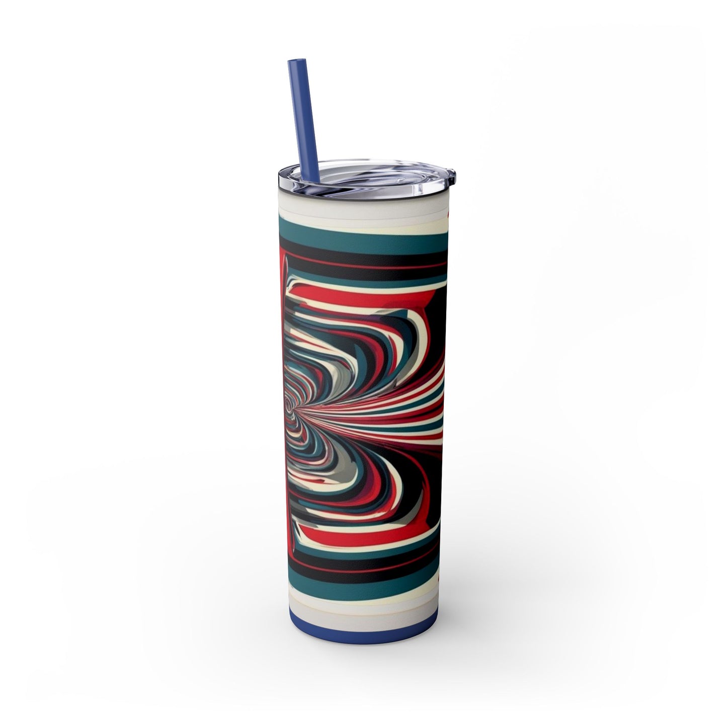 Optical Illusion Skinny Tumbler with Straw, 20oz