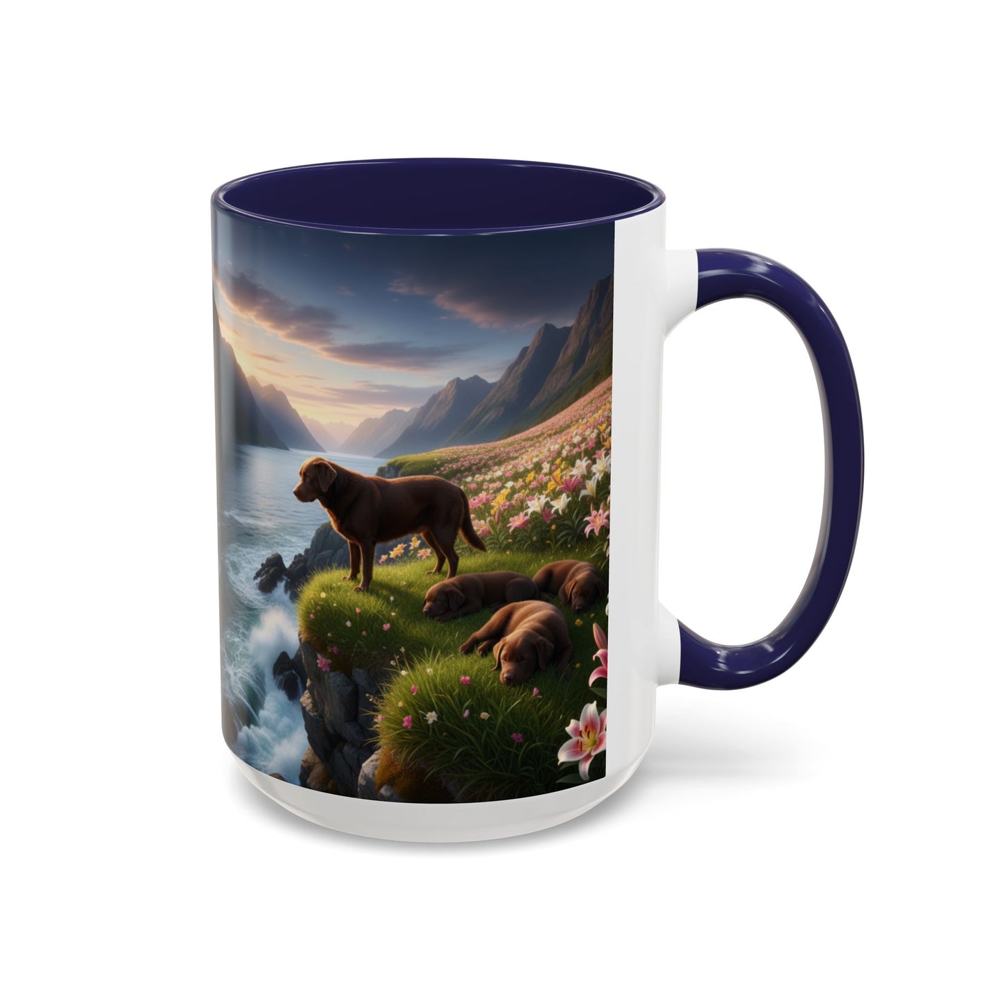 Chocolate Labrador Retriever Accent Mug – Ceramic Coffee Cup