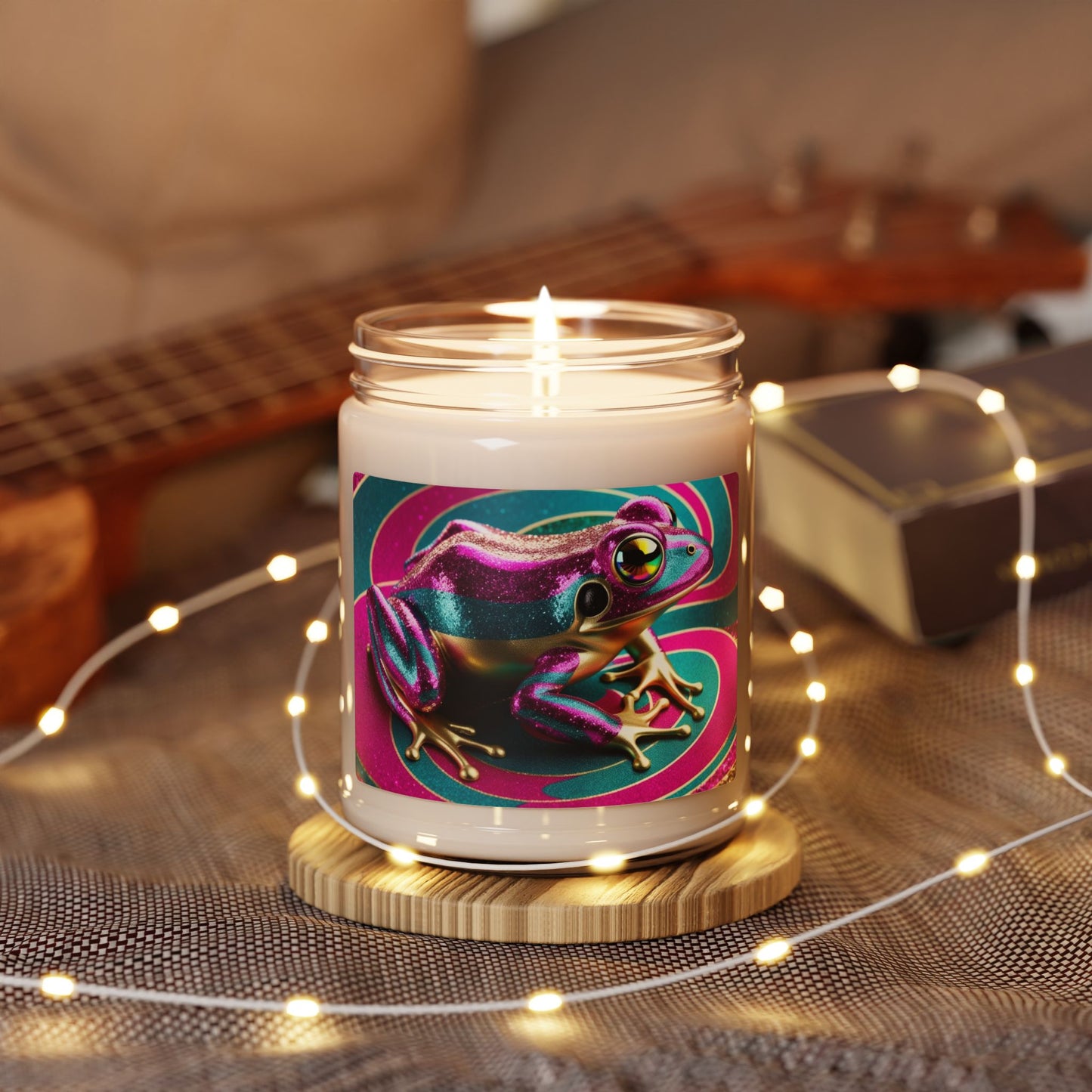 Glittery Psychedelic Frog- Scented Soy Candle, 9oz