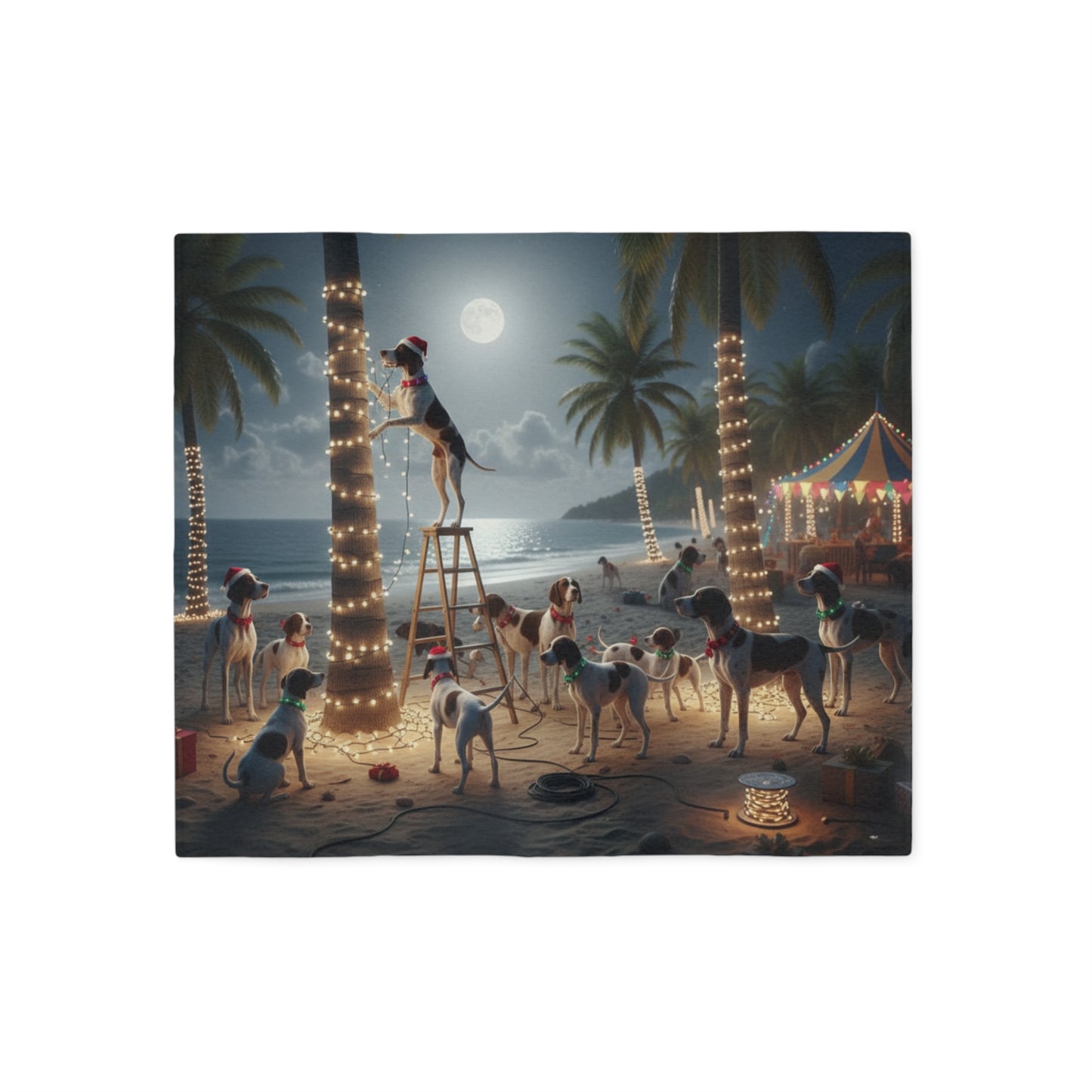 Coastal Holiday Decorating Party Blanket
