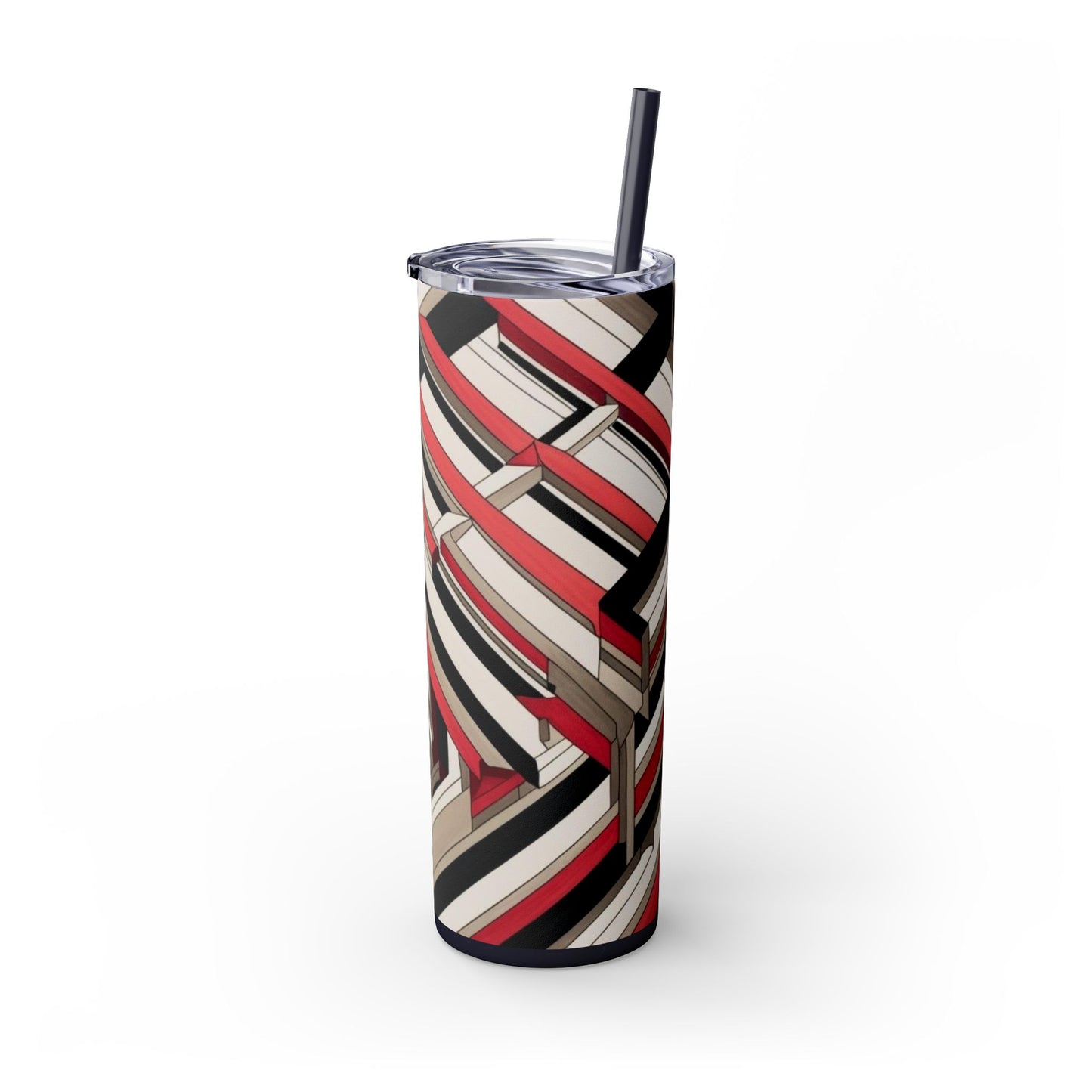 Optical Illusion Skinny Tumbler with Straw, 20oz