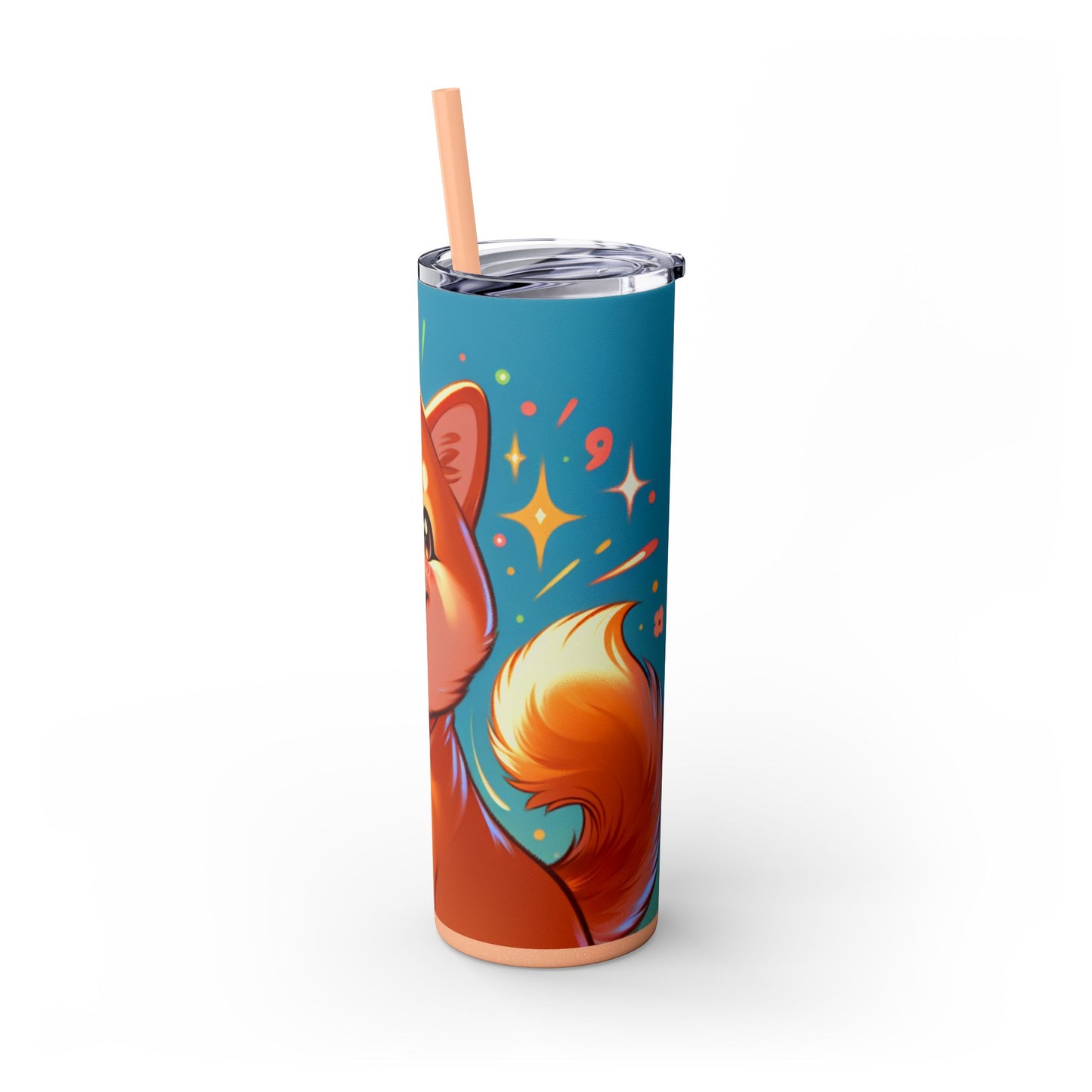 Shiba Inu Skinny Tumbler with Straw, 20oz