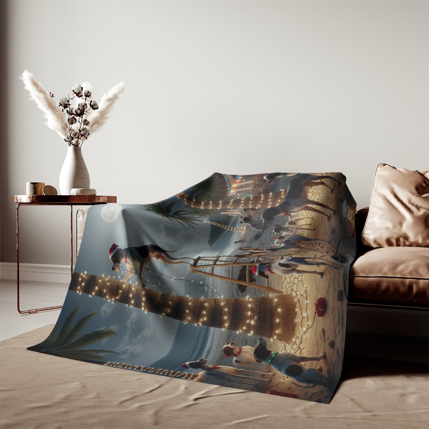 Coastal Holiday Decorating Party Blanket