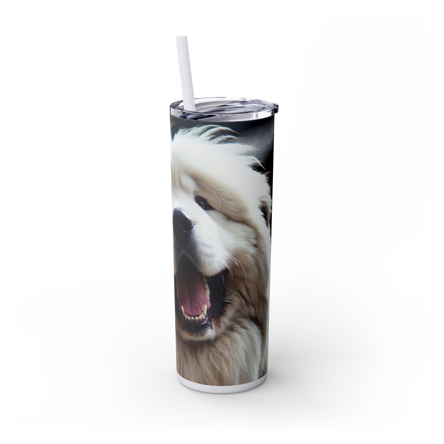 Tatra Shepherd Dog Skinny Tumbler with Straw, 20oz