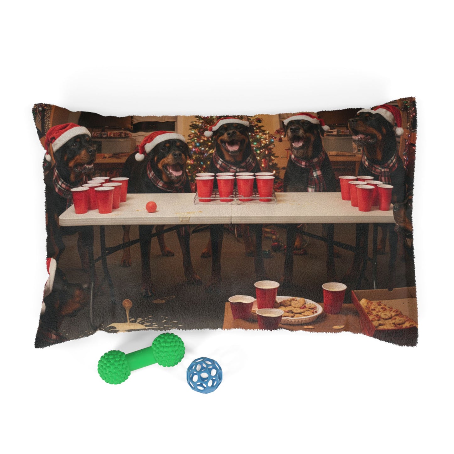 Rottweiler Holiday Party Pet Bed