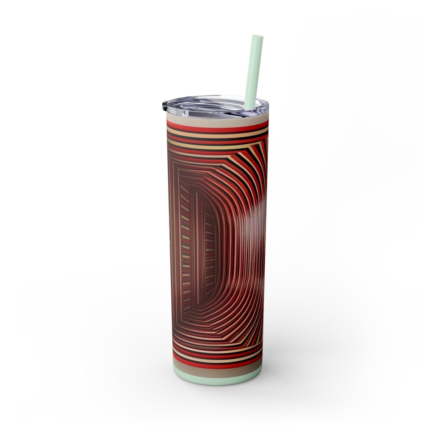 Optical Illusion Skinny Tumbler with Straw, 20oz