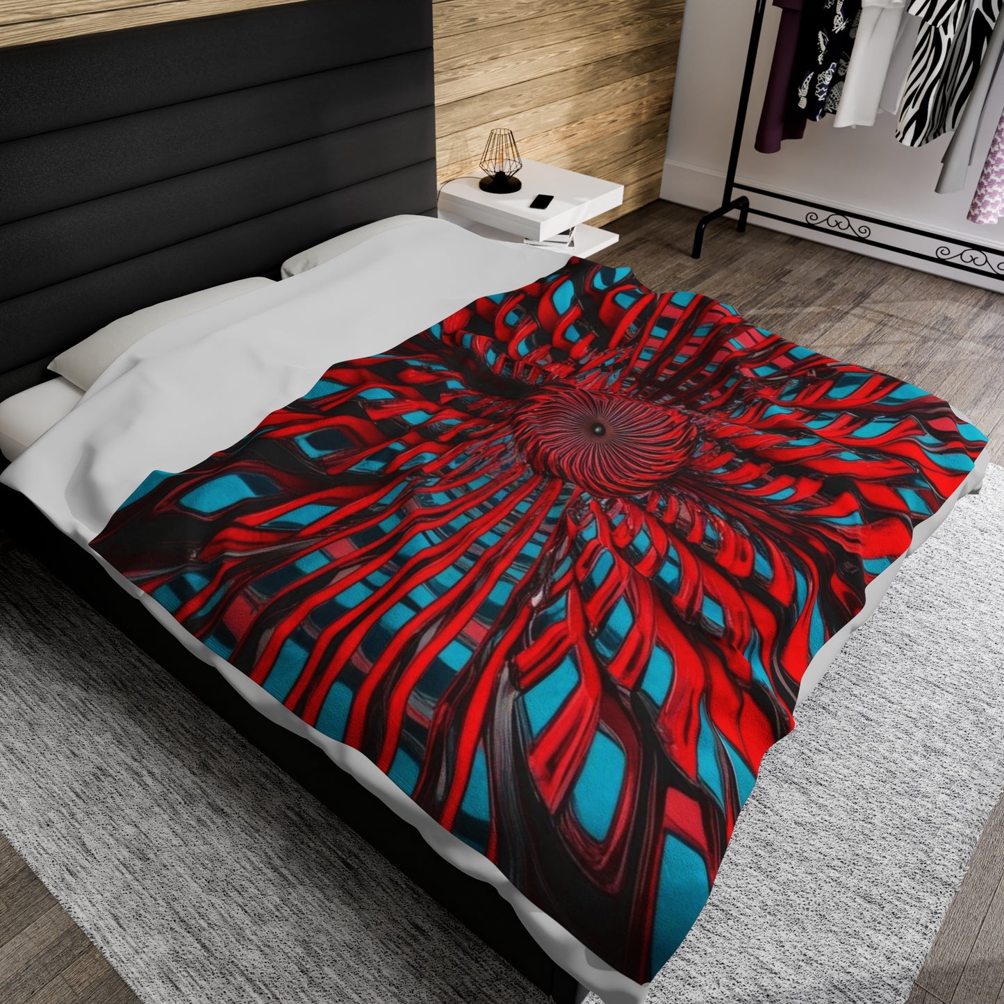 Velveteen Plush Blanket- Optical Illusion