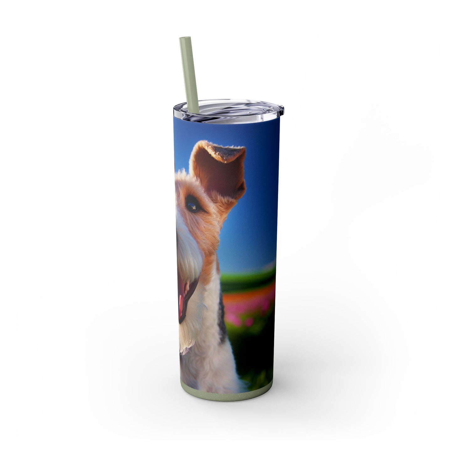 Wire Fox Terrier Skinny Tumbler with Straw, 20oz