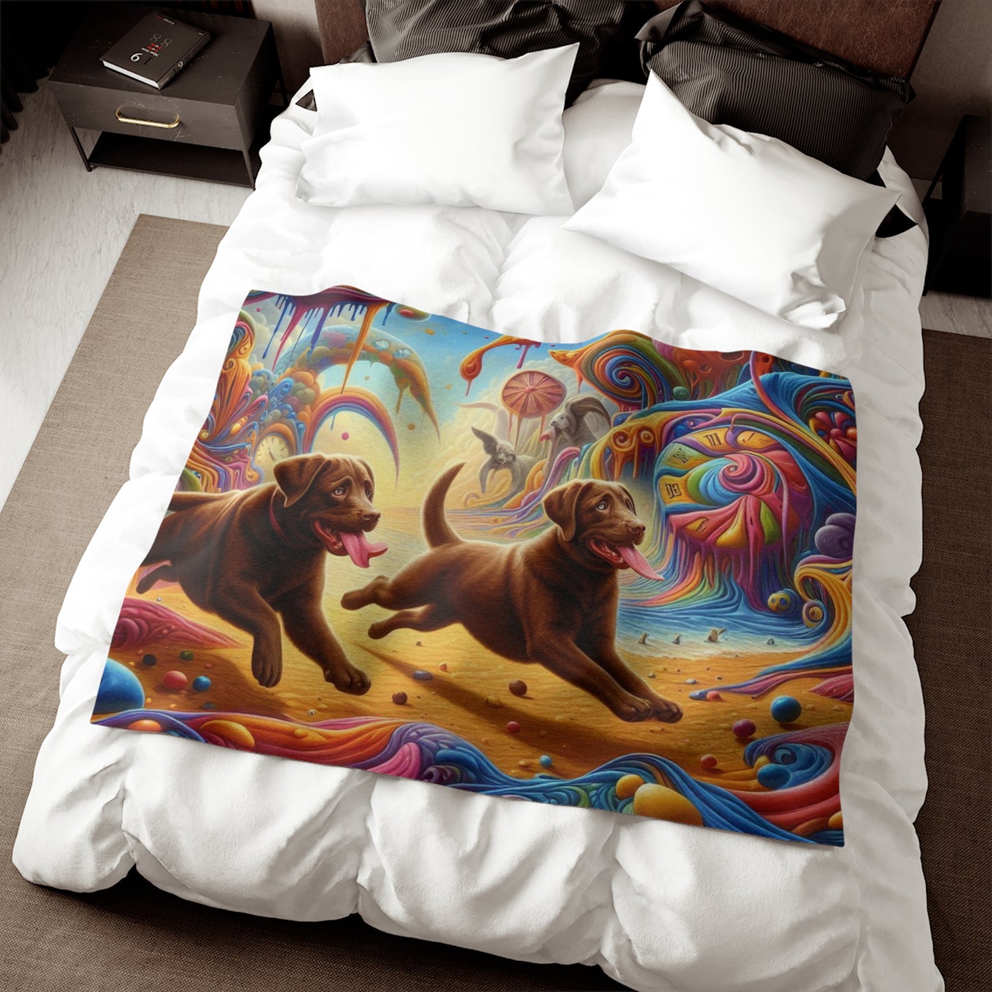 Chocolate Labrador Sweatshirt Blanket