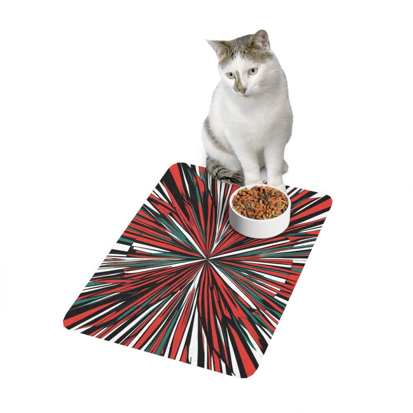 Pet Food Mat (12x18) - Optical Illusion