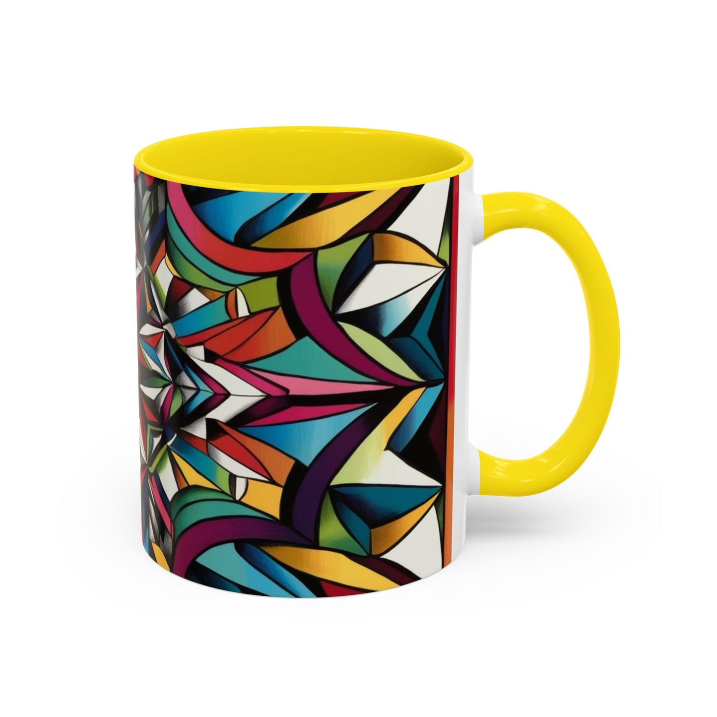 Optical Illusion Accent Mug – Ceramic Coffee Cup