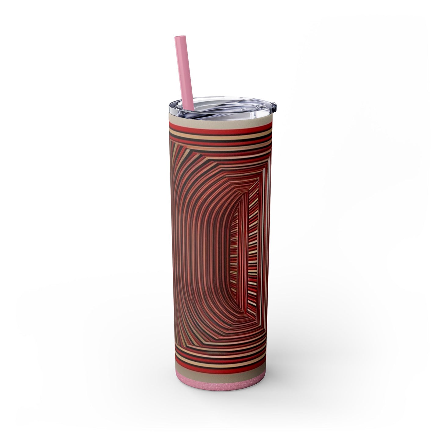 Optical Illusion Skinny Tumbler with Straw, 20oz