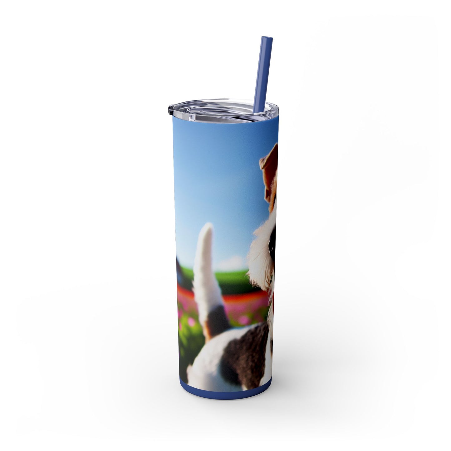 Wire Fox Terrier Skinny Tumbler with Straw, 20oz