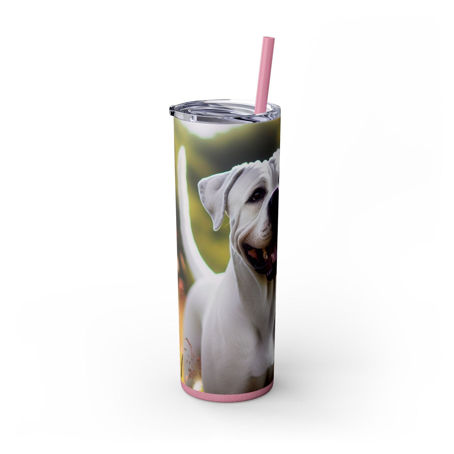 Vaso Dogo Argentino con pajita, 20 oz