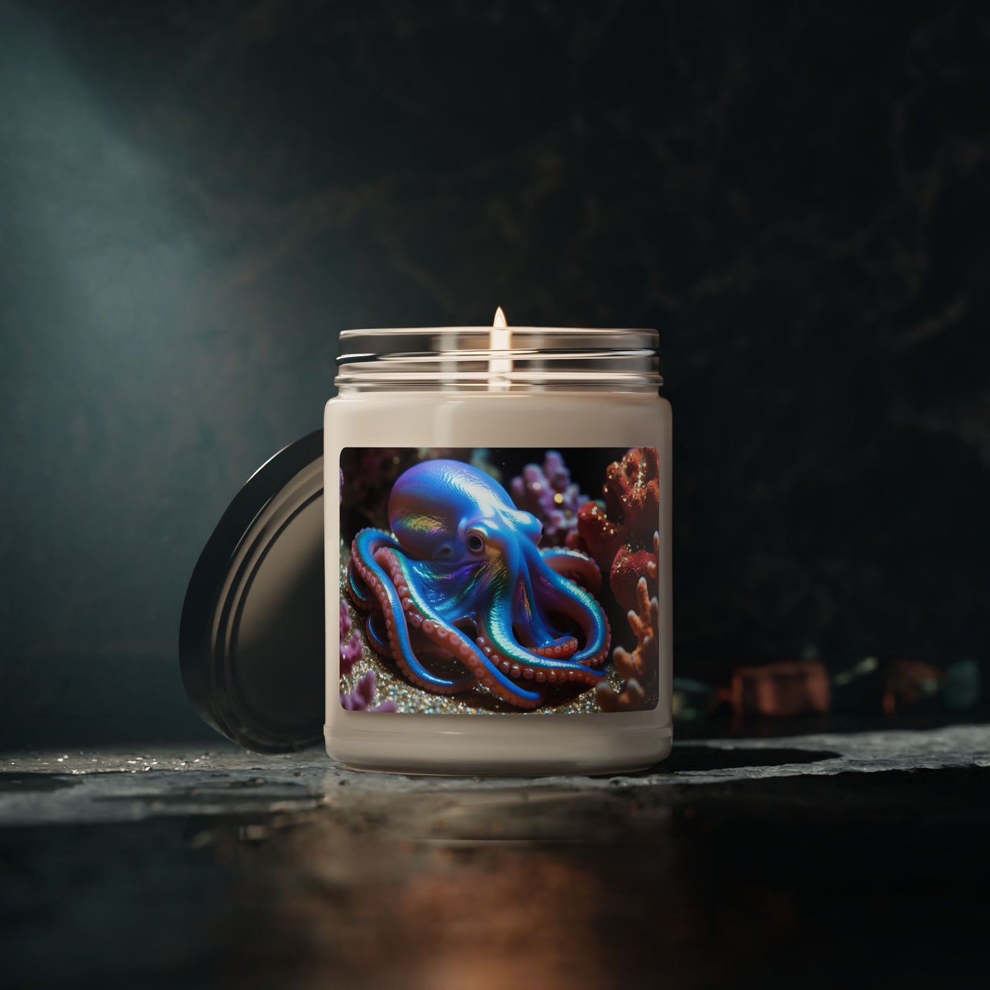 Octopus in Coral- Scented Soy Candle, 9oz