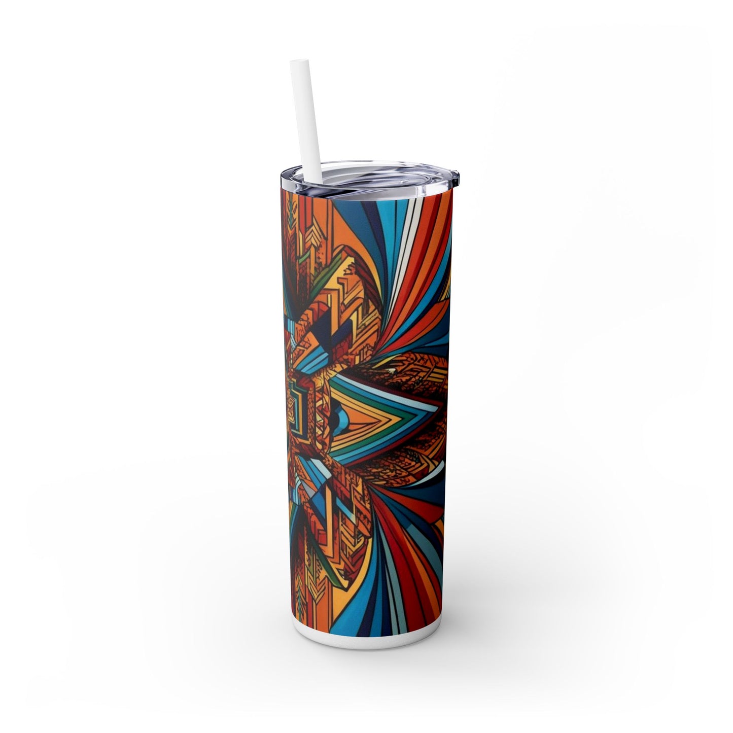 Optical Illusion Skinny Tumbler with Straw, 20oz