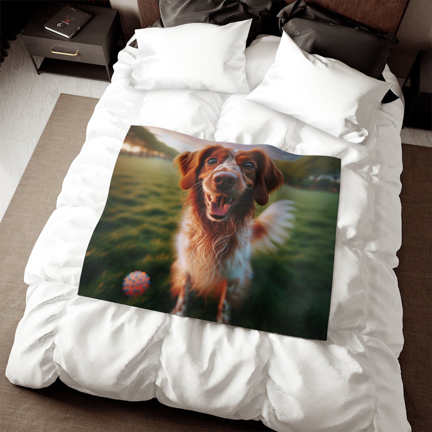 Manta tipo sudadera con diseño de perro Brittany