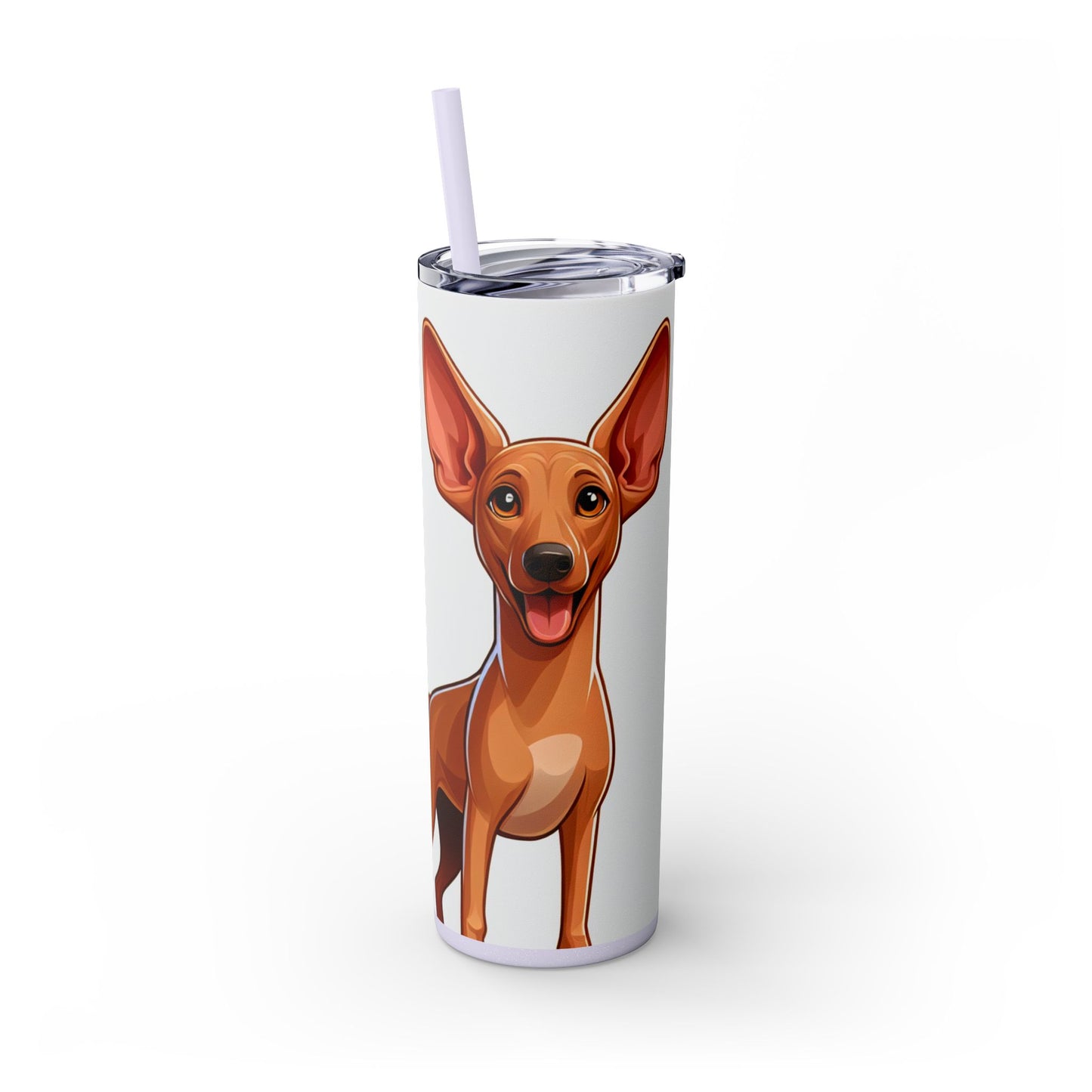 Pharaoh Hound Skinny Tumbler with Straw, 20oz