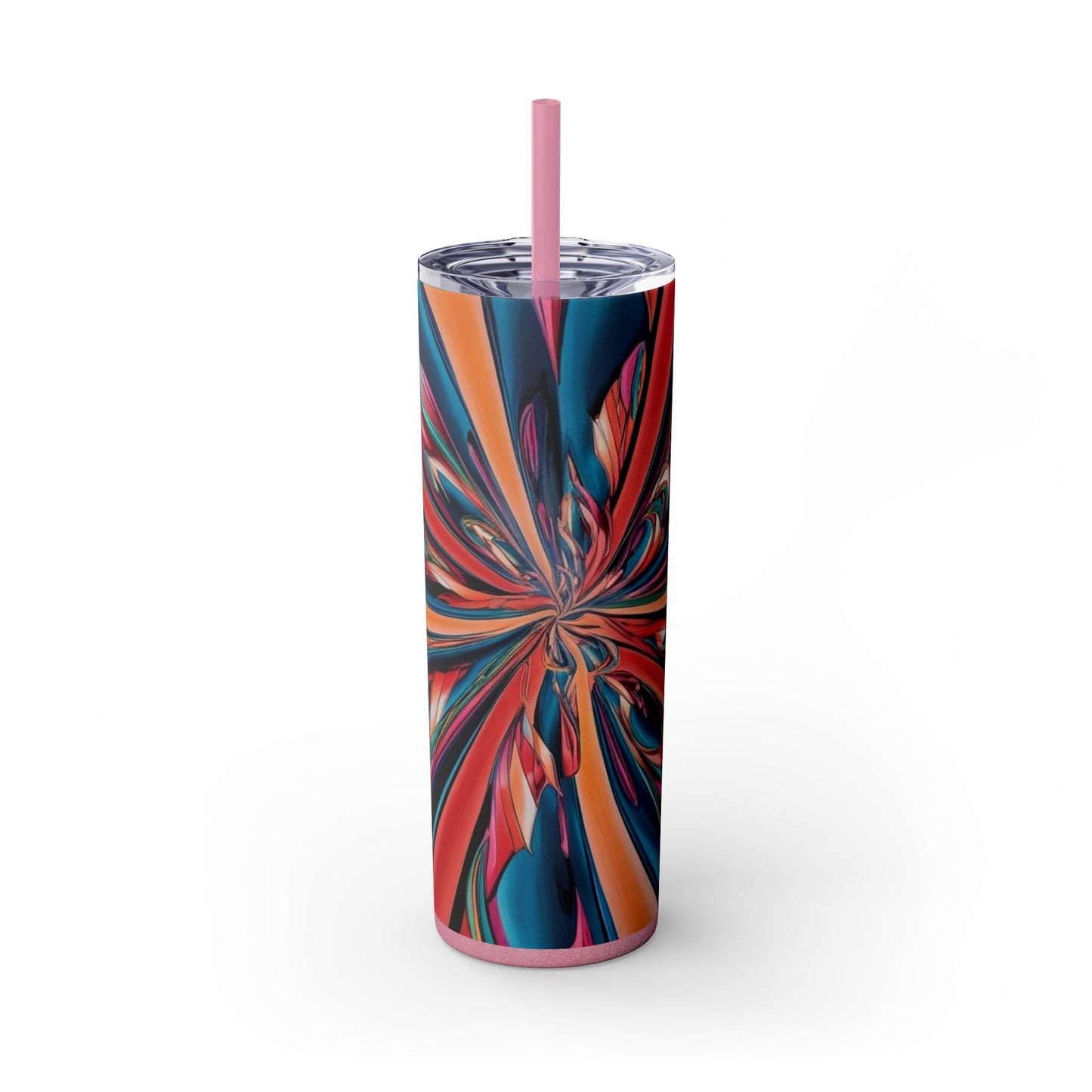 Optical Illusion Skinny Tumbler with Straw, 20oz