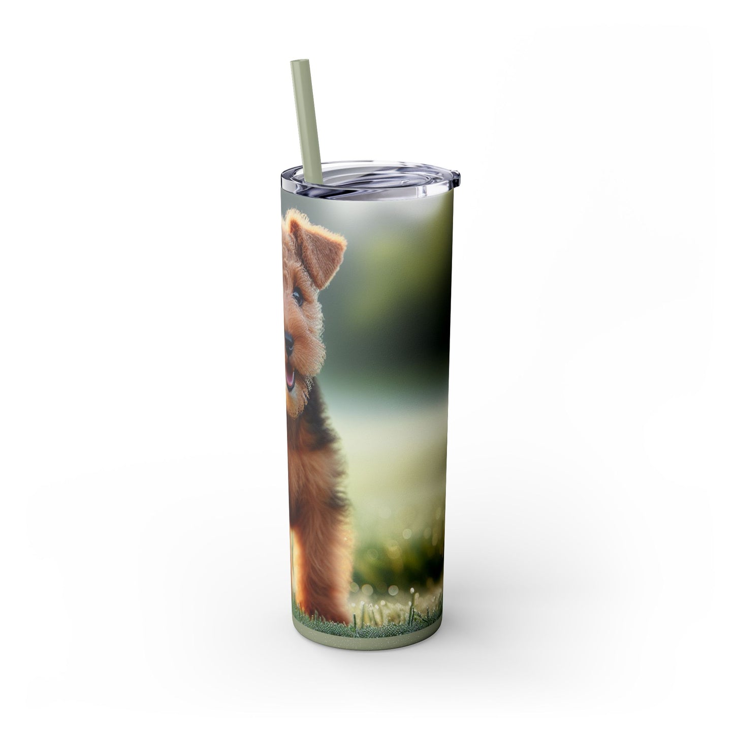 Welsh Terrier Skinny Tumbler with Straw, 20oz