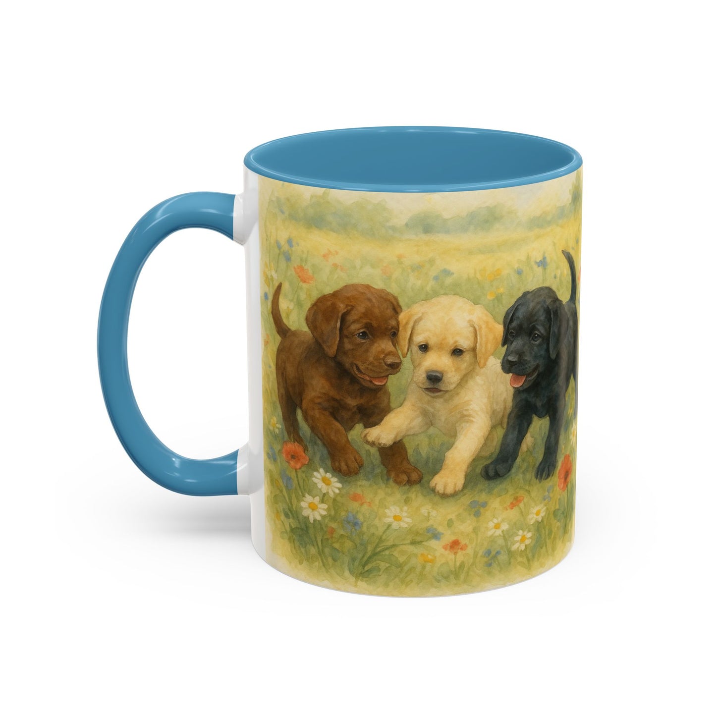 Labrador Retriever puppies Accent Mug – Ceramic Coffee Cup