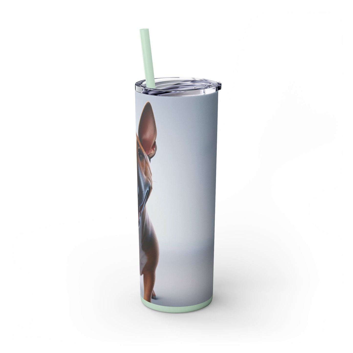 Miniature Bull Terrier Tumbler with Straw, 20oz