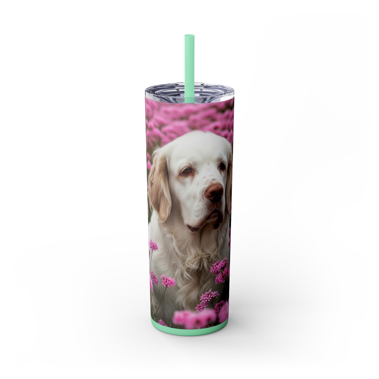 Gobelet isotherme Clumber Spaniel avec paille, 590 ml