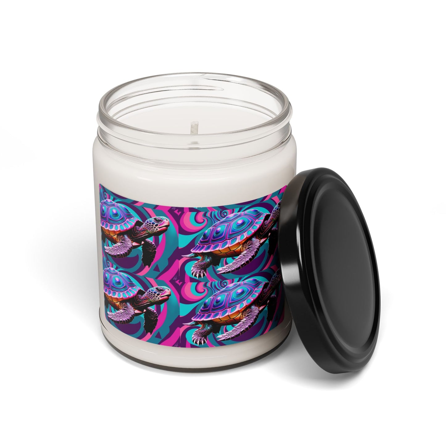 Glittery Psychedelic Turtle- Scented Soy Candle, 9oz