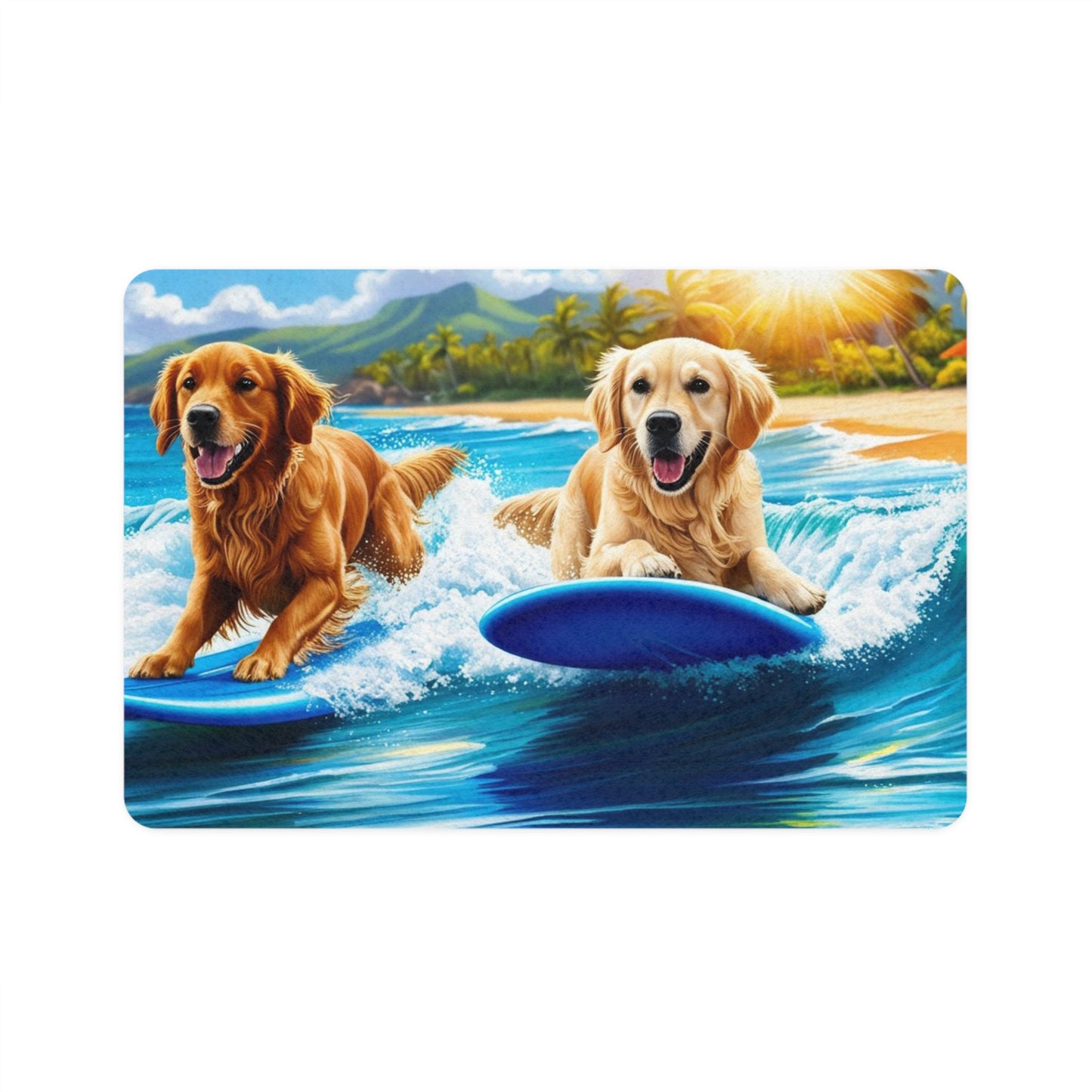 Pet Food Mat (12x18) - Surf Dogs